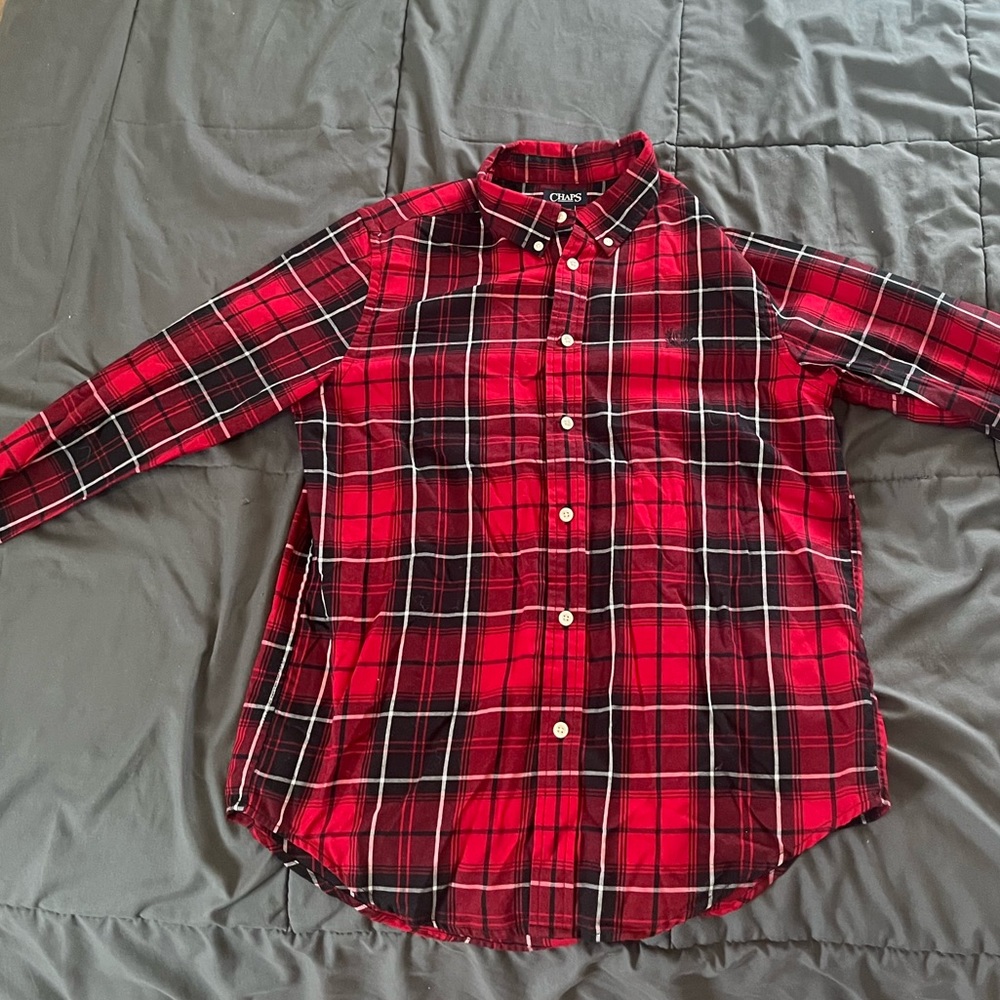 Red Youth Flannel Dress Shirt